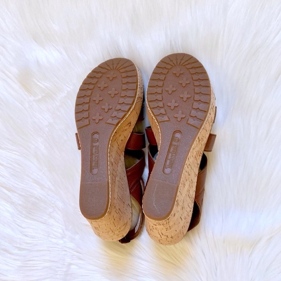 Timberland Danforth Brown Leather Wedge Sandals - Picture 6 of 6